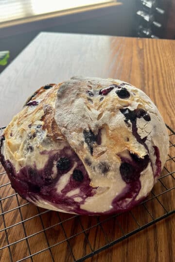 Sauerteigbrot mit Zitrone und Heidelbeeren
