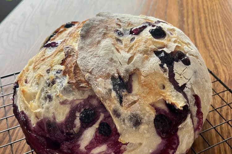 Sauerteigbrot mit Zitrone und Heidelbeeren