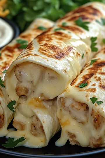 Käse-Knoblauch-Hähnchen-Wraps aus dem Thermomix