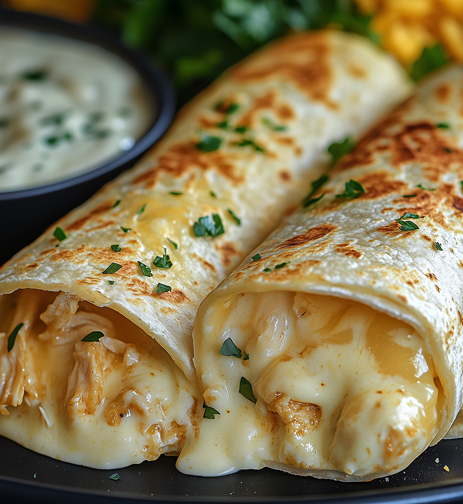 Käse-Knoblauch-Hähnchen-Wraps aus dem Thermomix Käse-Knoblauch-Hähnchen-Wraps aus dem Thermomix