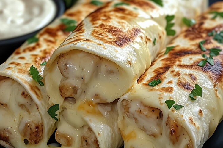 Käse-Knoblauch-Hähnchen-Wraps aus dem Thermomix