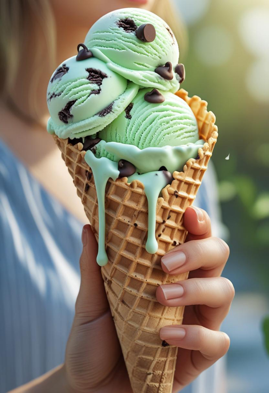 Minze-Schokoladenstückchen-Eis aus dem Thermomix Minze-Schokoladenstückchen-Eis aus dem Thermomix