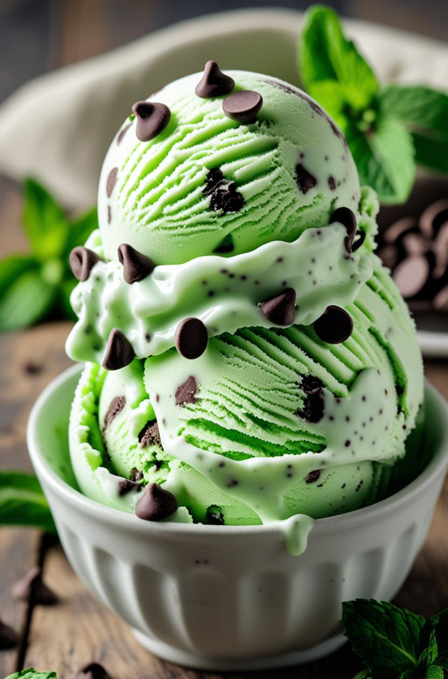 Minze-Schokoladenstückchen-Eis aus dem Thermomix Minze-Schokoladenstückchen-Eis aus dem Thermomix