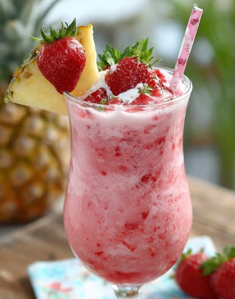 Erdbeer-Piña-Colada mit Malibu-Frosting aus dem Thermomix