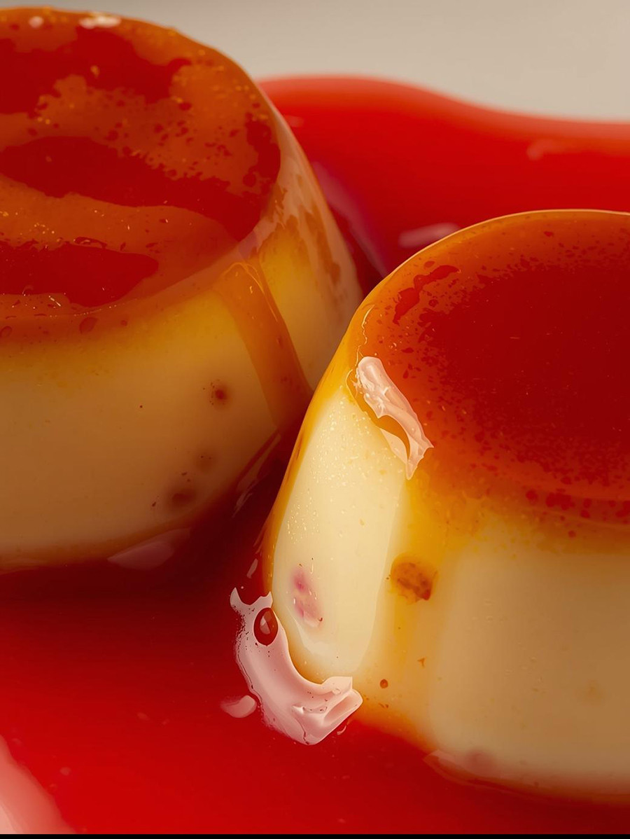 Panna Cotta mit Vanille und Erdbeer-Karamell aus dem Thermomix Panna Cotta mit Vanille und Erdbeer-Karamell aus dem Thermomix