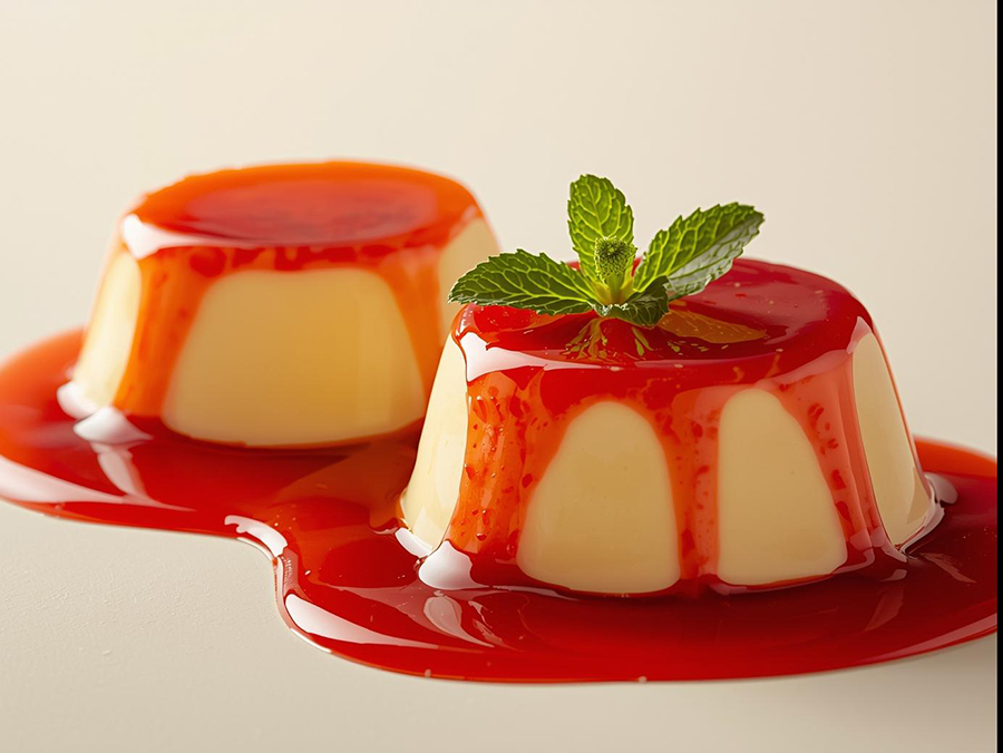 Panna Cotta mit Vanille und Erdbeer-Karamell aus dem Thermomix Panna Cotta mit Vanille und Erdbeer-Karamell aus dem Thermomix