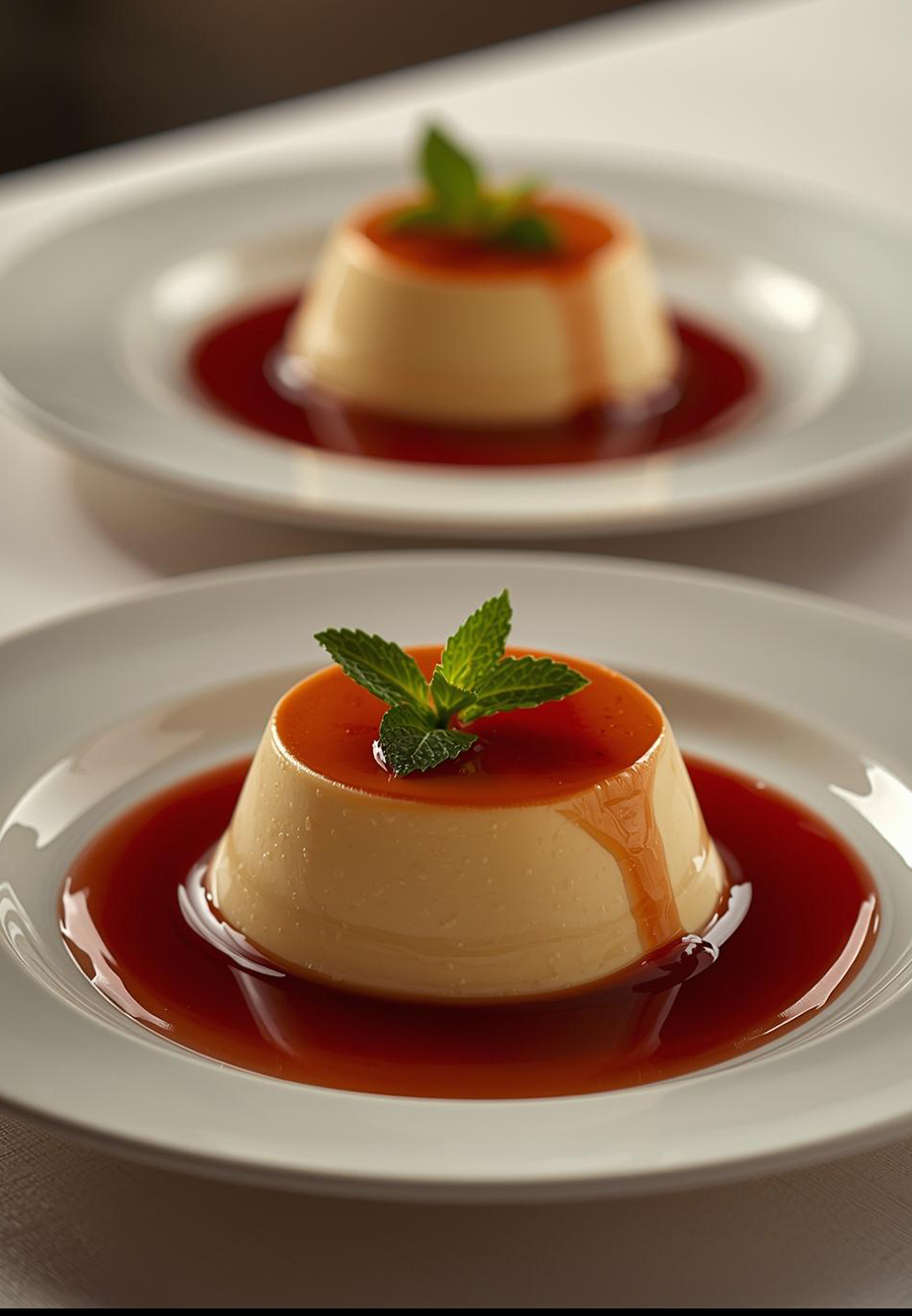Panna Cotta mit Vanille und Erdbeer-Karamell aus dem Thermomix Panna Cotta mit Vanille und Erdbeer-Karamell aus dem Thermomix