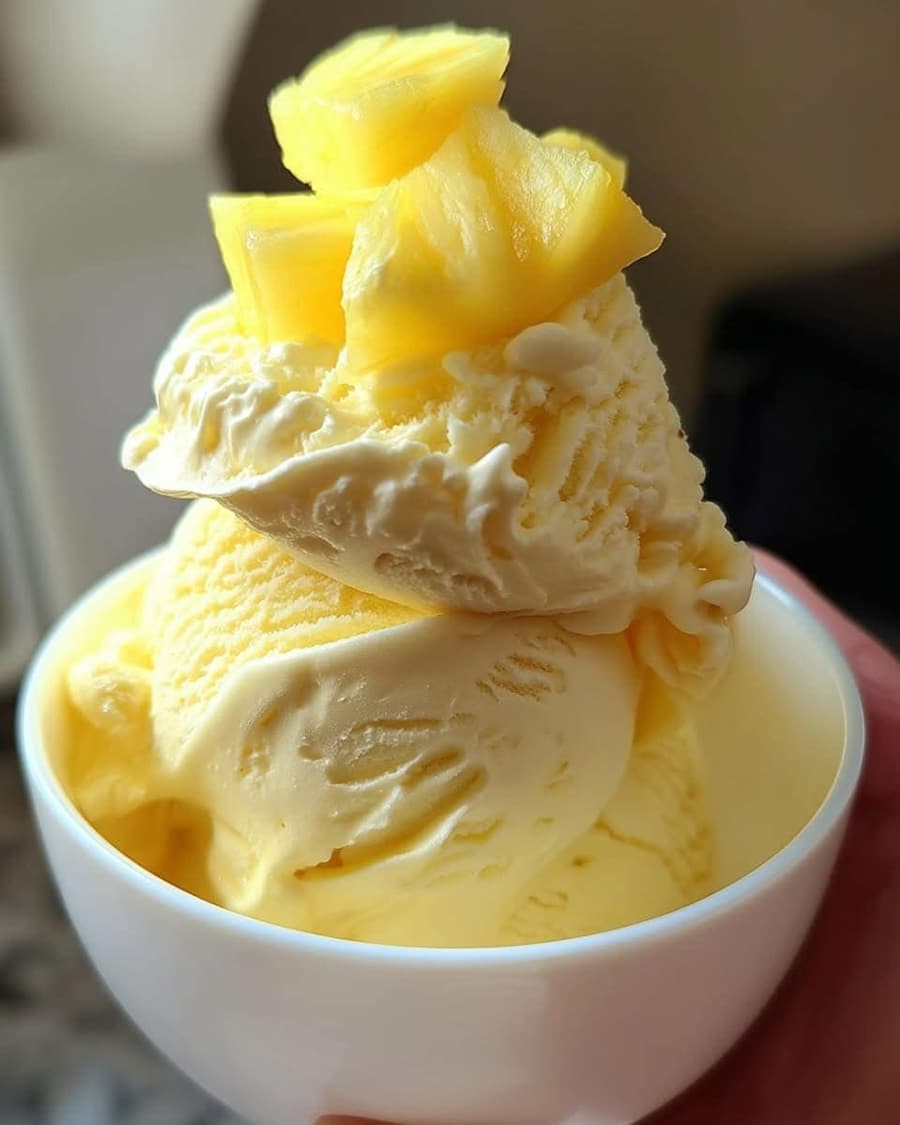 Griechisches Joghurt-Eis mit Ananas in der Thermomix