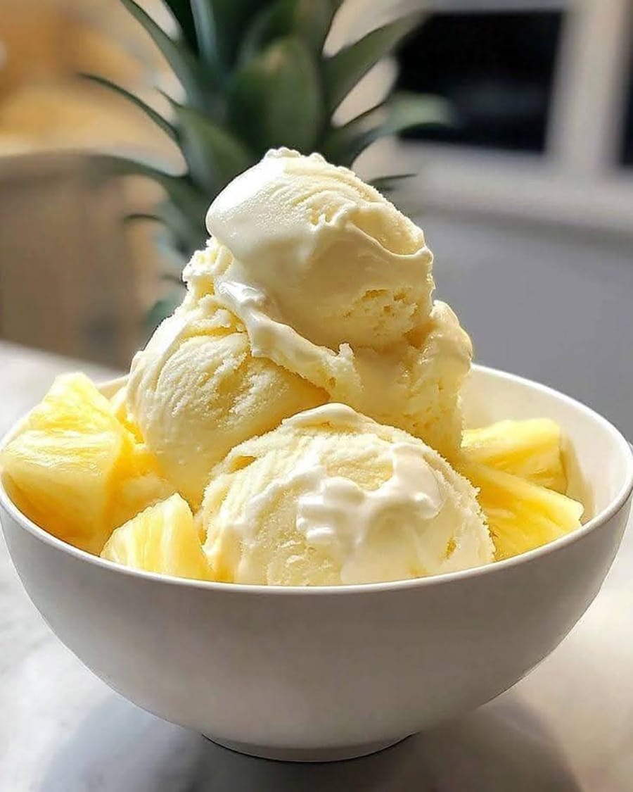 Griechisches Joghurt-Eis mit Ananas in der Thermomix