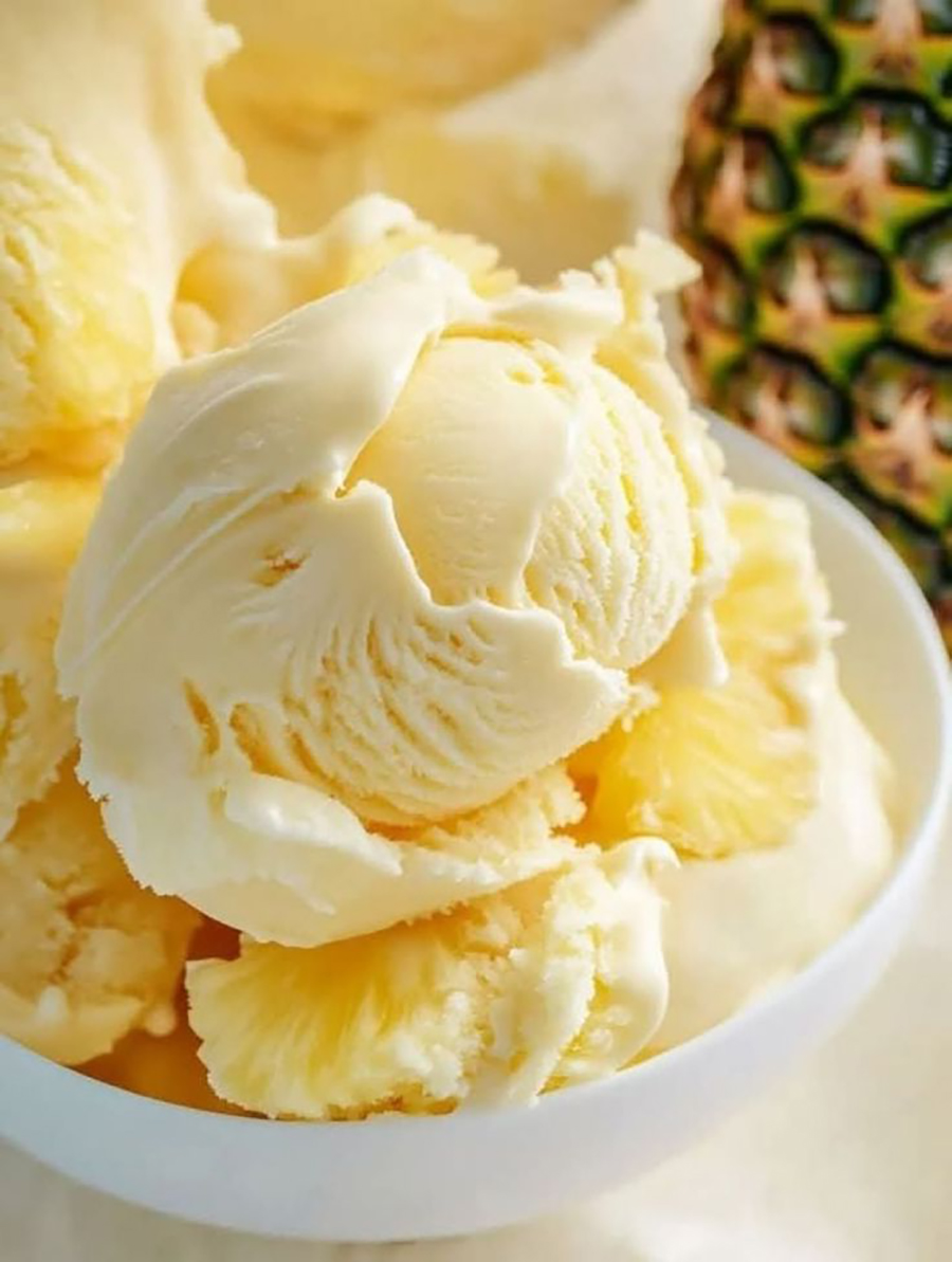 Griechisches Joghurt-Eis mit Ananas in der Thermomix