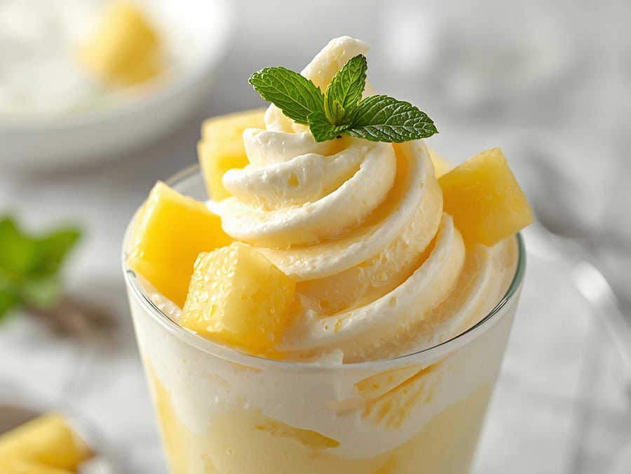 Griechisches Joghurt-Eis mit Ananas in der Thermomix
