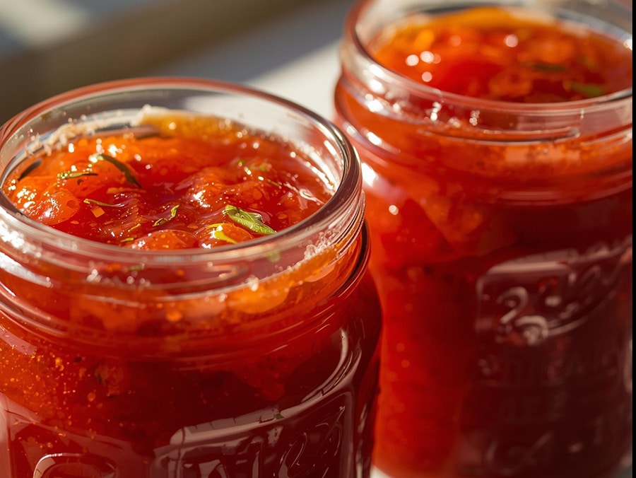 Tomaten-Basilikum-Marmelade aus der Thermomix