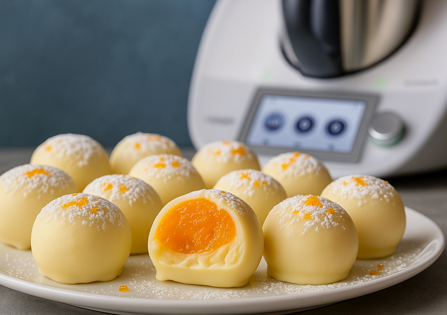 Weiße Schokoladentrüffel mit Orange und Sahne