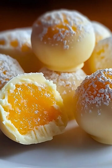 Weiße Schokoladentrüffel mit Orange und Sahne