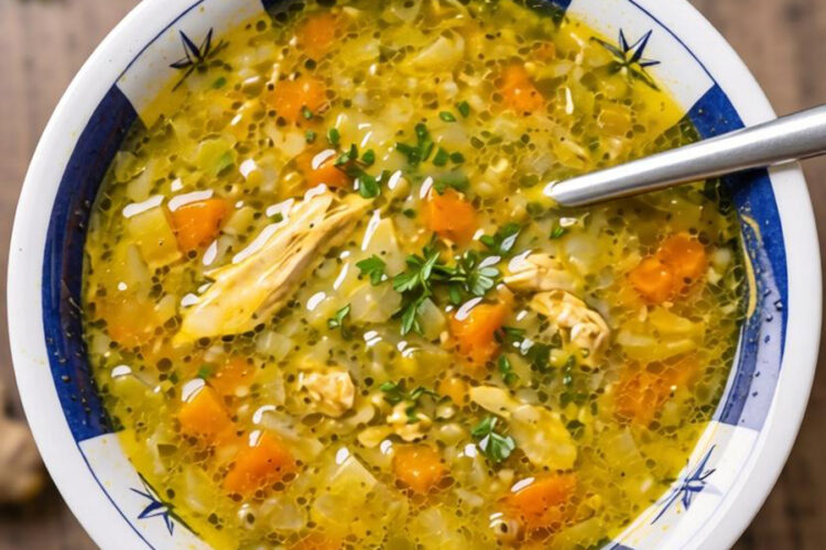 Hühnersuppe mit Ingwer und Kurkuma im Thermomix