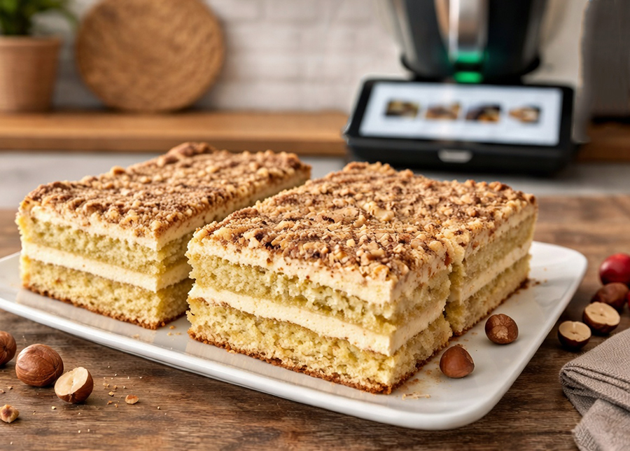 Russische Biskuit-Schnitten mit Nüssen und Buttercreme aus dem Thermomix