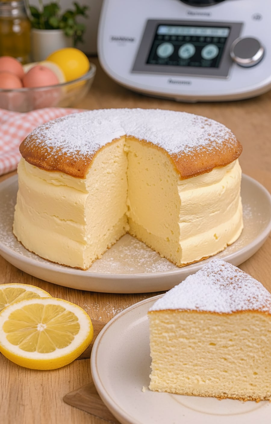 Wolkenkuchen mit Zitrone aus dem Thermomix