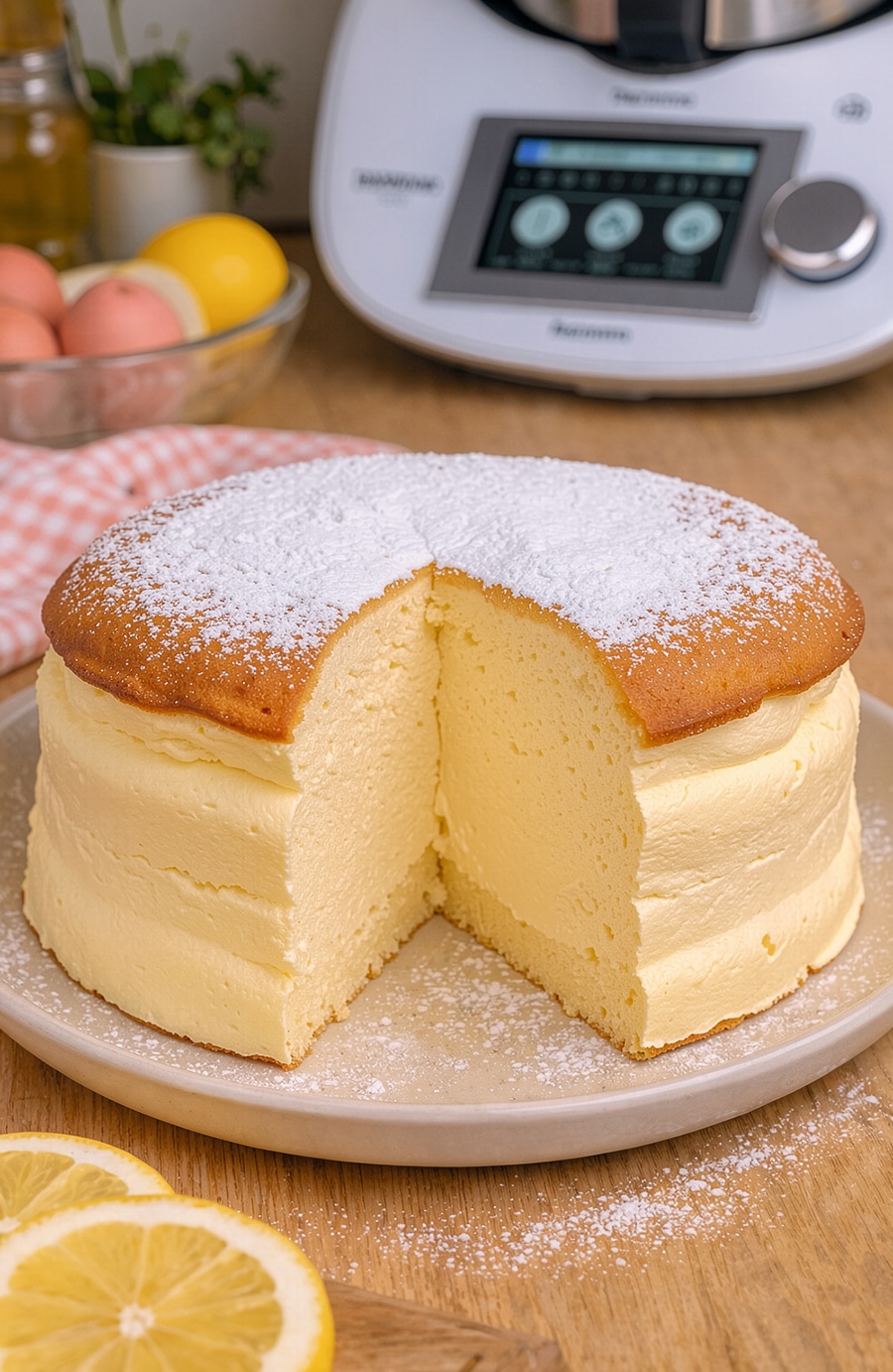 Wolkenkuchen mit Zitrone aus dem Thermomix