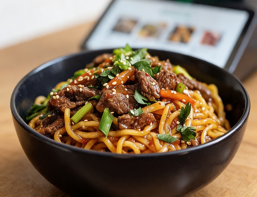 Koreanische Nudeln mit Gochujang aus dem Thermomix Koreanische Nudeln mit Gochujang aus dem Thermomix