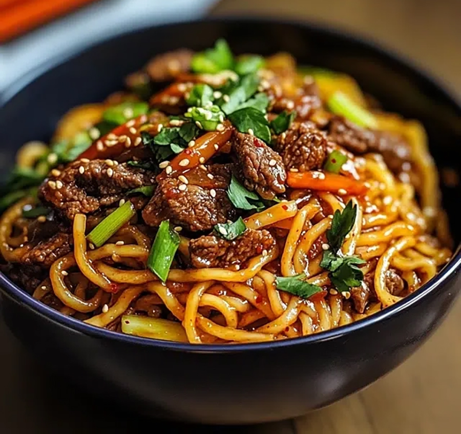 Koreanische Nudeln mit Gochujang aus dem Thermomix Koreanische Nudeln mit Gochujang aus dem Thermomix