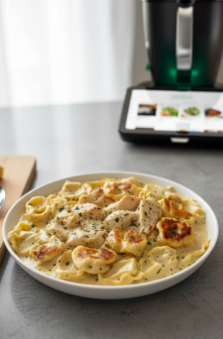 Ofentortellini mit Hähnchen aus dem Thermomix Ofentortellini mit Hähnchen aus dem Thermomix