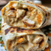 Hähnchen-Wraps mit Käse und Knoblauch