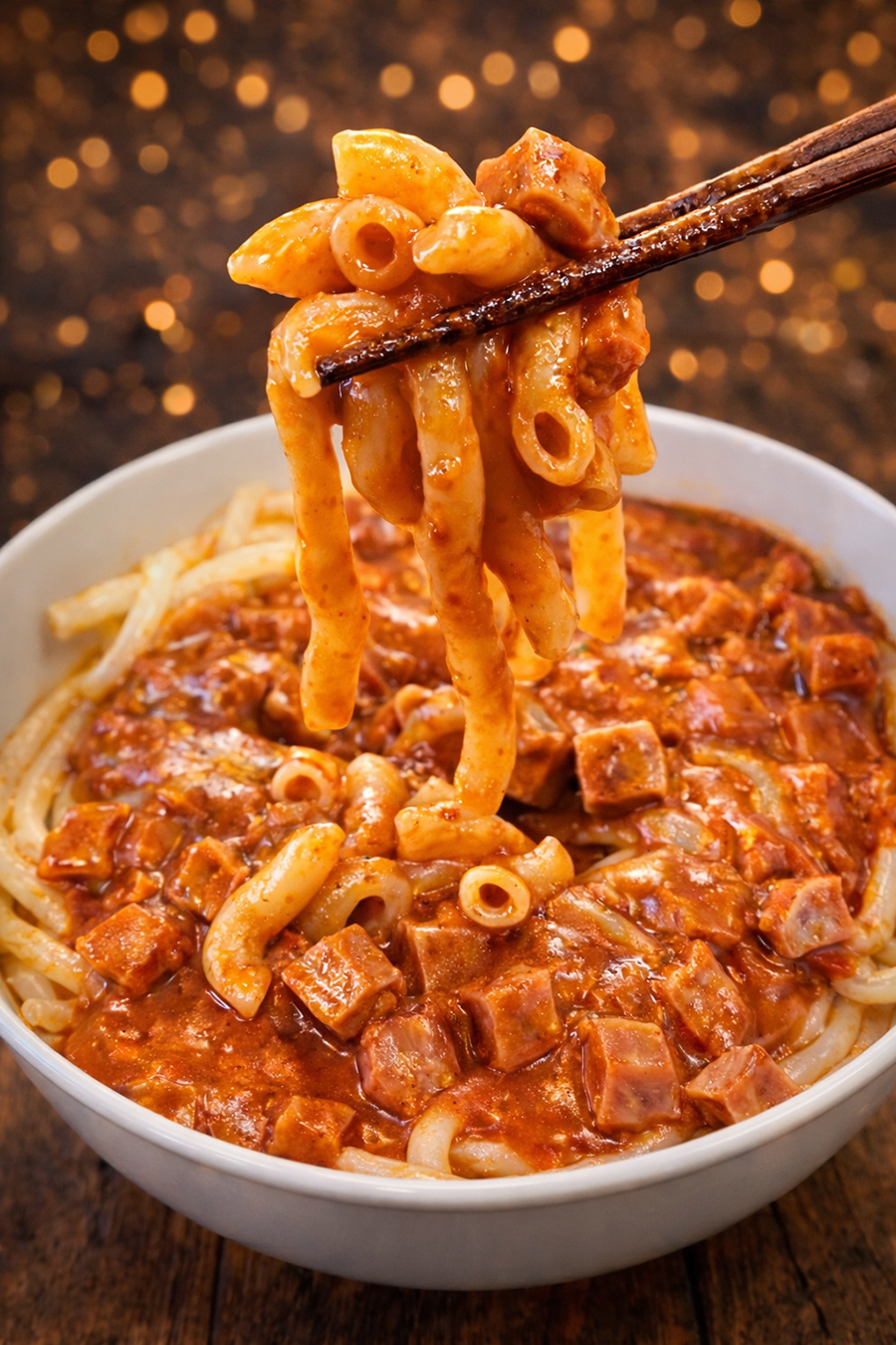 Makkaroni mit Tomatensoße und Jagdwurst aus dem Thermomix