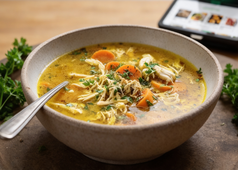 Hühnersuppe mit Kurkuma (entzündungshemmend) aus dem Thermomix