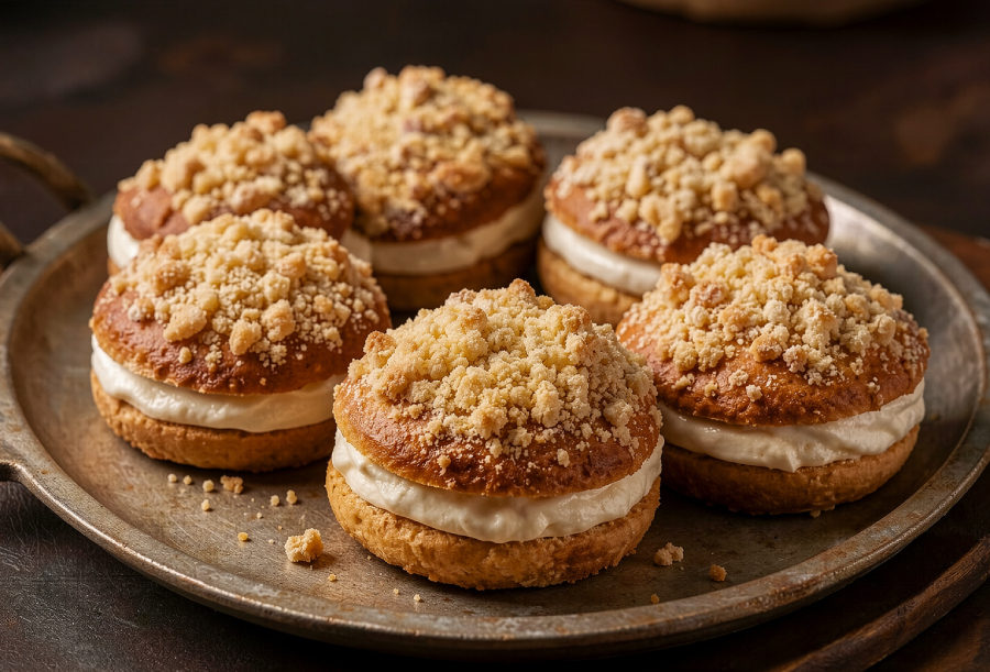 Streuseltaler mit Paradiescreme aus dem Thermomix Streuseltaler mit Paradiescreme aus dem Thermomix