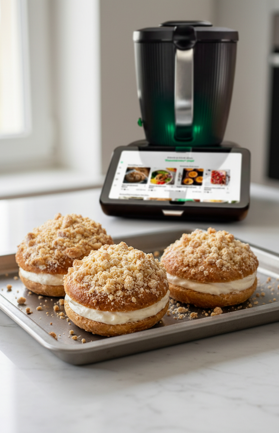Streuseltaler mit Paradiescreme aus dem Thermomix Streuseltaler mit Paradiescreme aus dem Thermomix