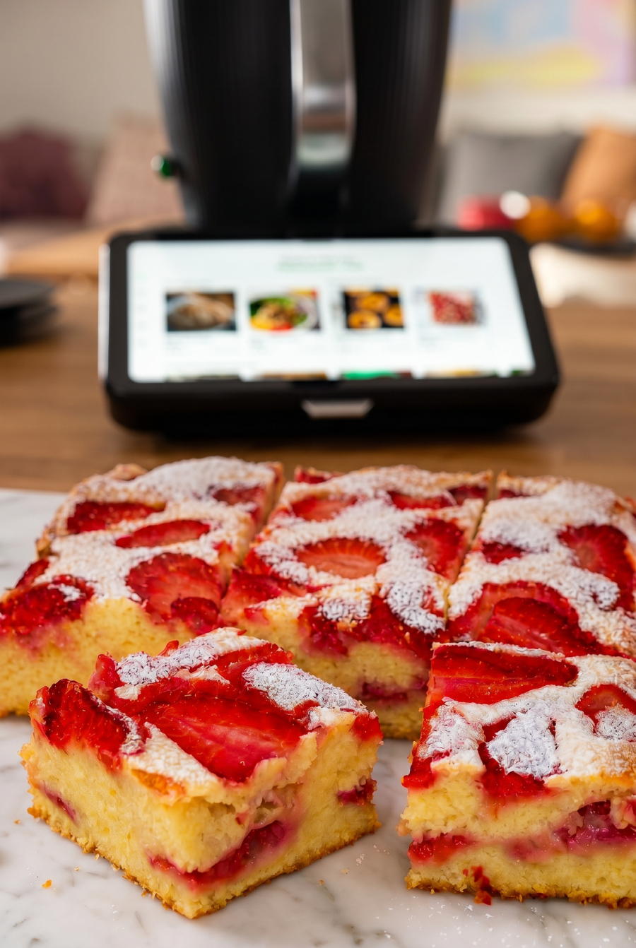 Super luftiger Erdbeerkuchen in 10 Minuten aus dem Thermomix Super luftiger Erdbeerkuchen in 10 Minuten aus dem Thermomix