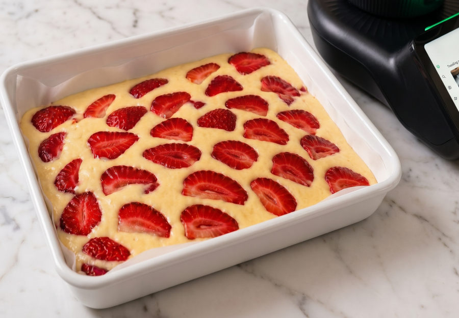 Super luftiger Erdbeerkuchen in 10 Minuten aus dem Thermomix Super luftiger Erdbeerkuchen in 10 Minuten aus dem Thermomix