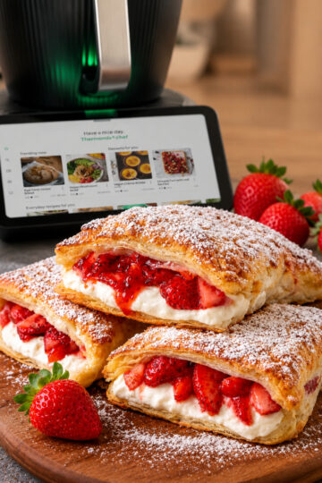 Erdbeerkissen aus Blätterteig aus dem Thermomix