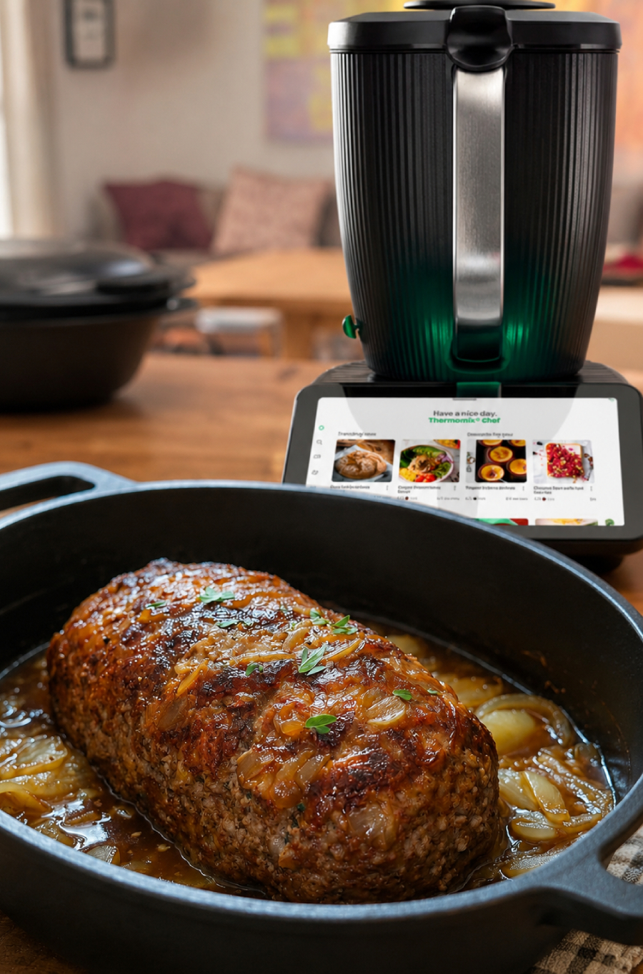 Hackbraten mit Zwiebeln aus dem Thermomix Hackbraten mit Zwiebeln aus dem Thermomix