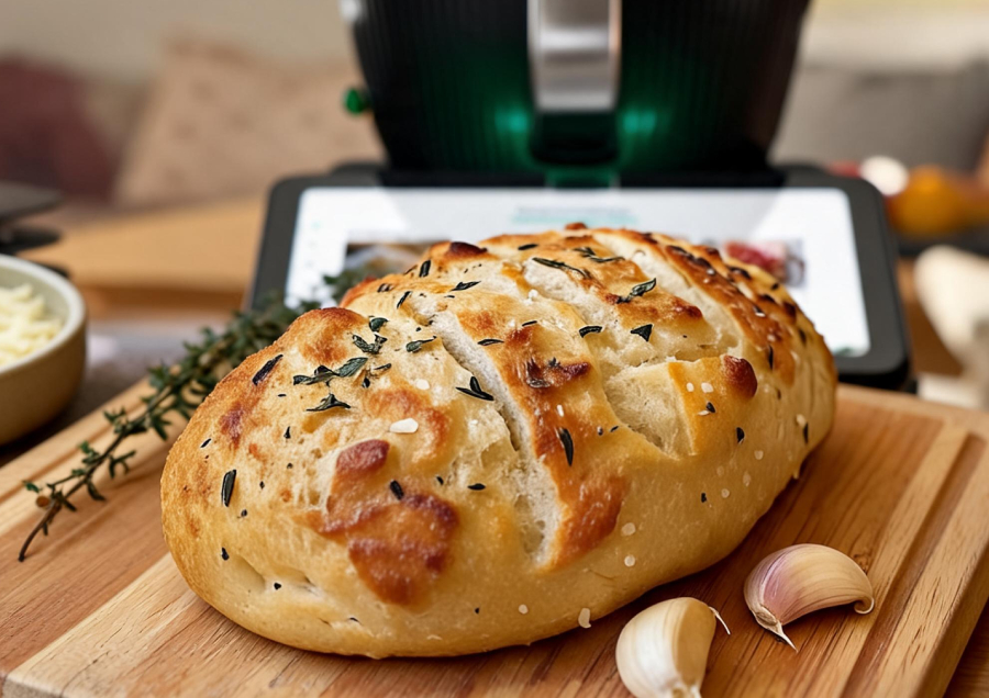 Knoblauchbrot ohne Kneten aus dem Thermomix Knoblauchbrot ohne Kneten aus dem Thermomix