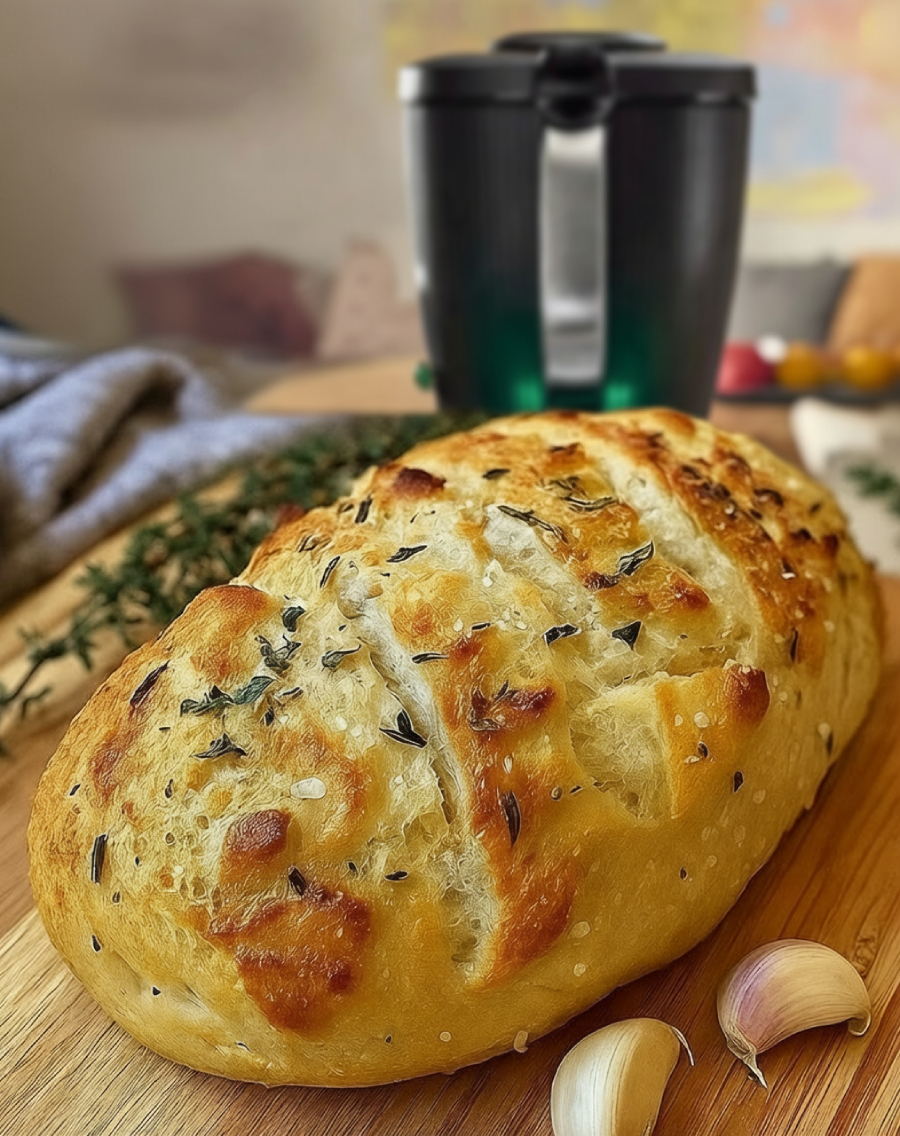 Knoblauchbrot ohne Kneten aus dem Thermomix Knoblauchbrot ohne Kneten aus dem Thermomix