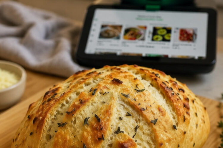 Knoblauchbrot ohne Kneten aus dem Thermomix