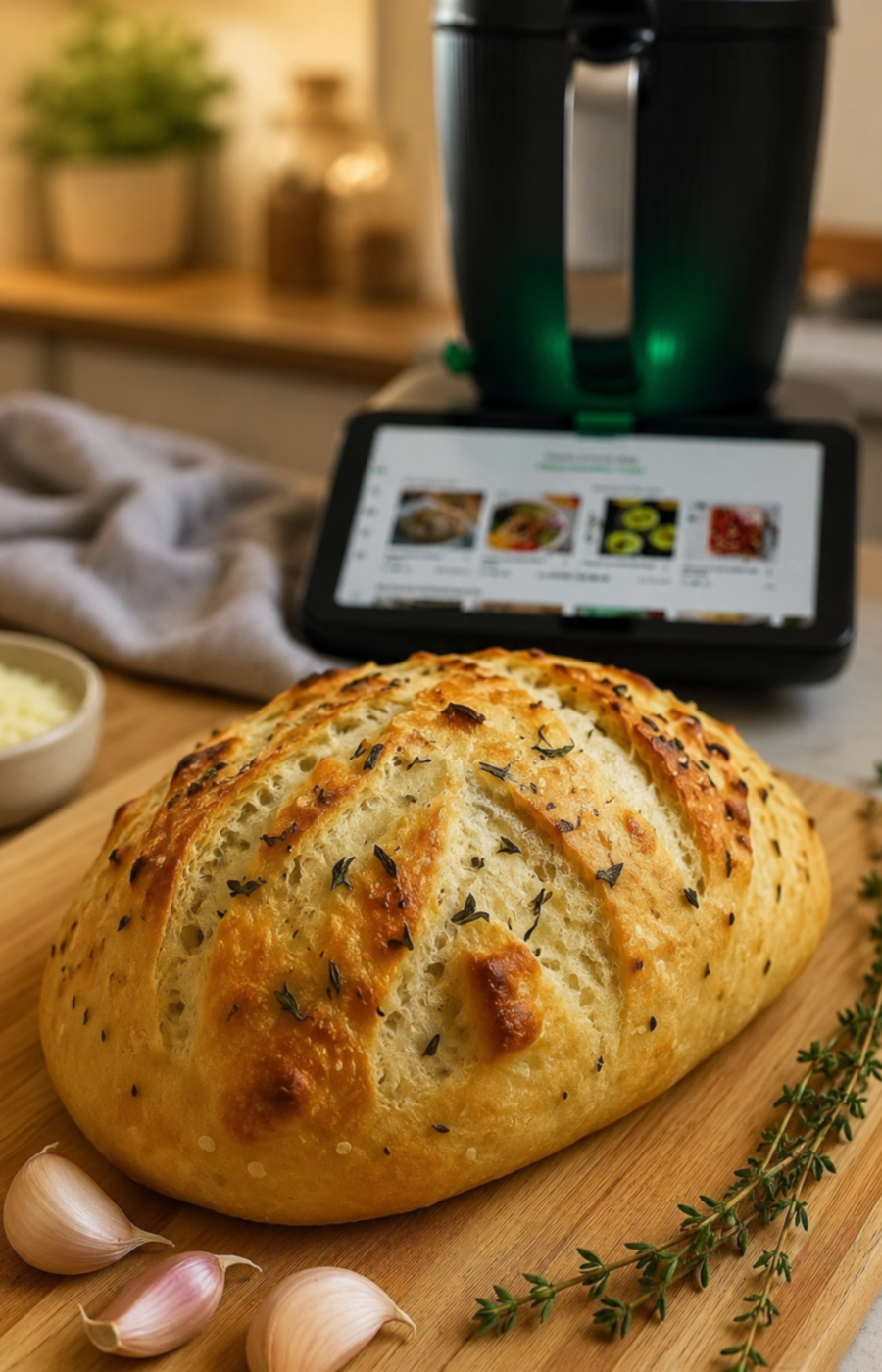 Knoblauchbrot ohne Kneten aus dem Thermomix Knoblauchbrot ohne Kneten aus dem Thermomix