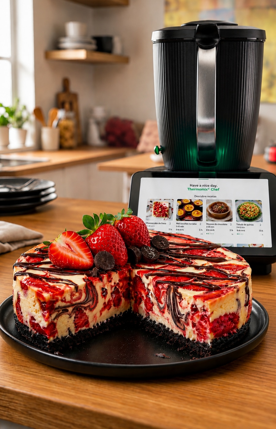 Schoko-Erdbeer-Käsekuchen aus dem Thermomix