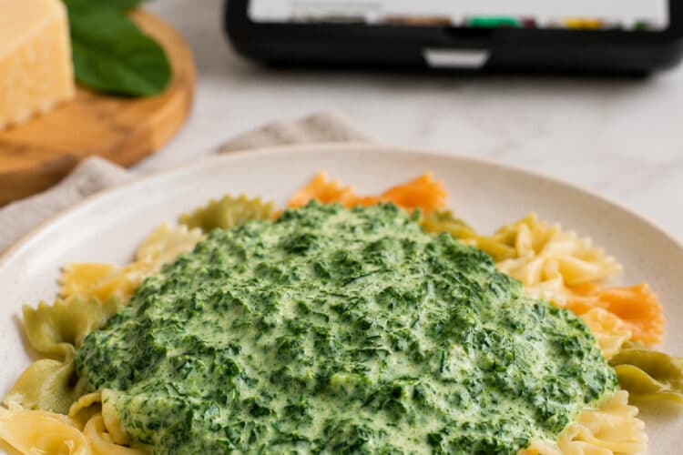 Spinat-Frischkäse-Soße aus dem Thermomix