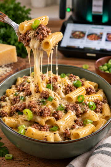 Cremige Käse-Lauch-Pasta mit Hackfleisch aus dem Thermomix