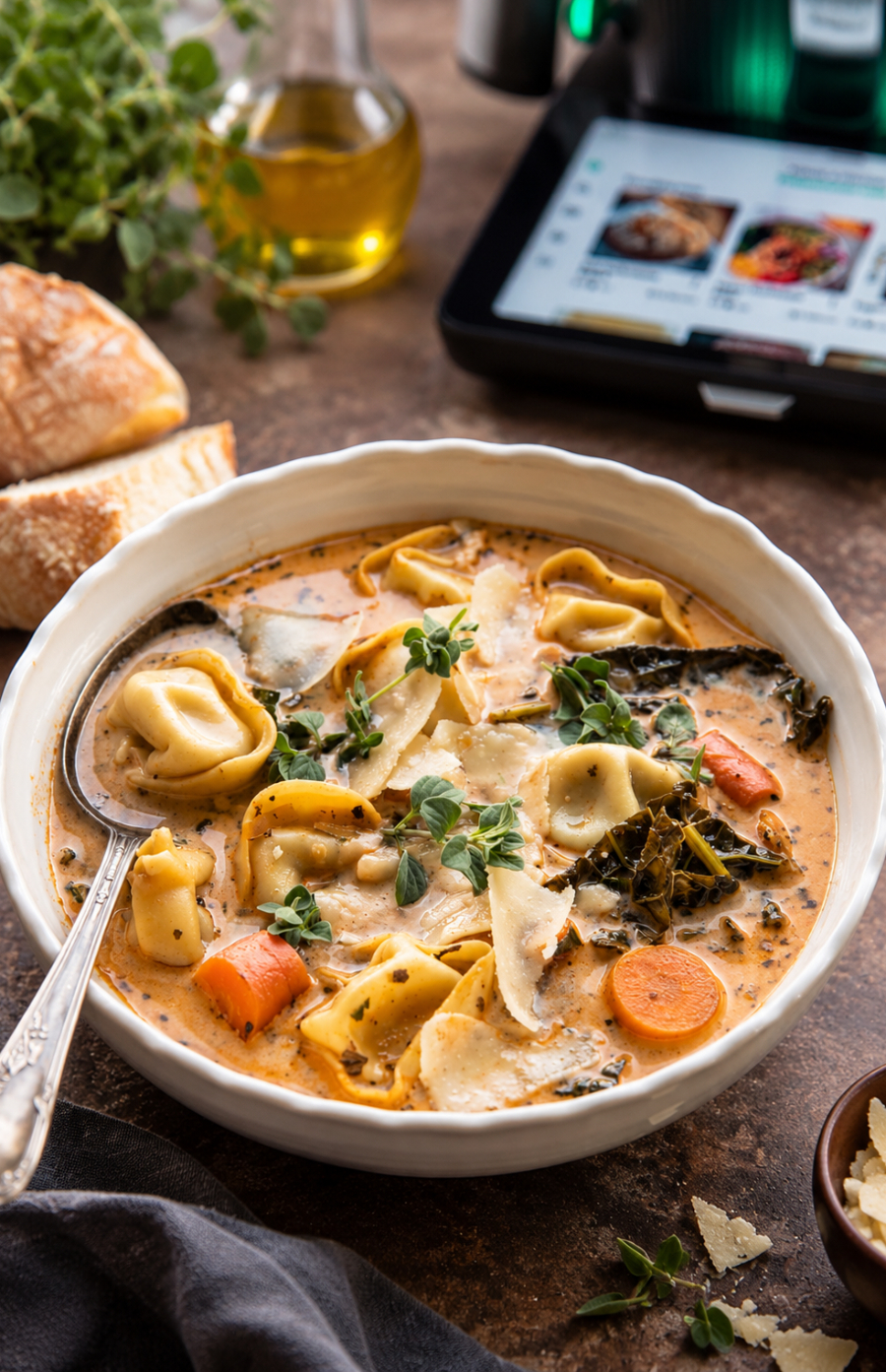 Cremige Tortellini-Gemüse-Suppe aus dem Thermomix