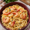 Spaghetti mit Garnelen in Frischkäsesauce aus dem Thermomix